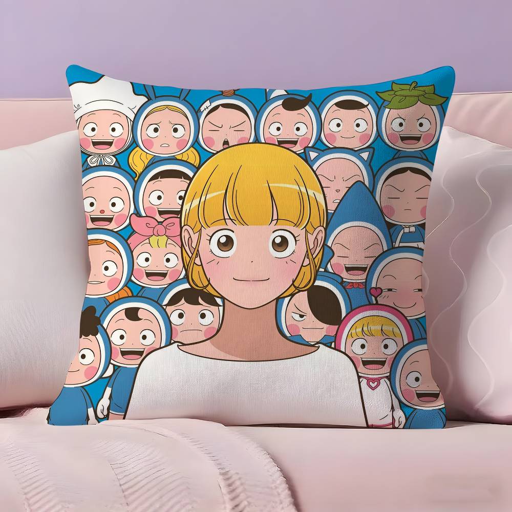 Anime Yumi's Cells The Movie Pillow Case Anti-dustmite Pillowcase Invisible zipper silky short plush Sofa cushion cover