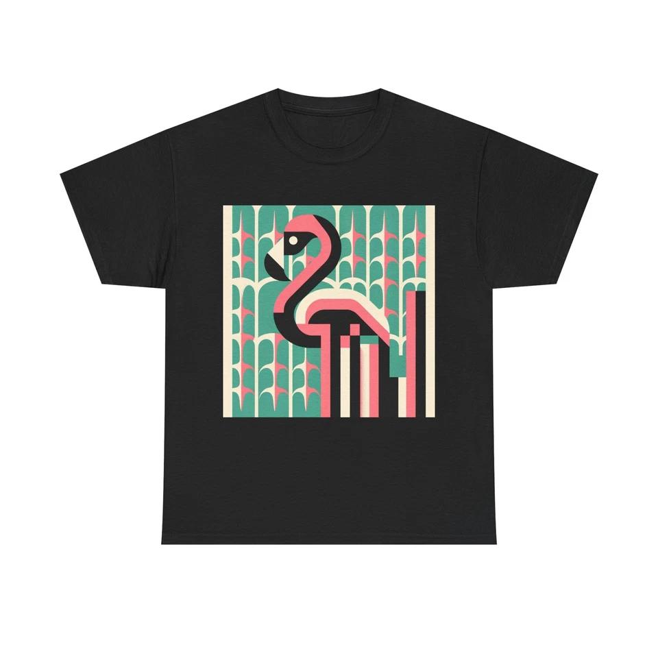 Unisex Adult T Shirt Mid Century Flamingo Retro Design 4XL