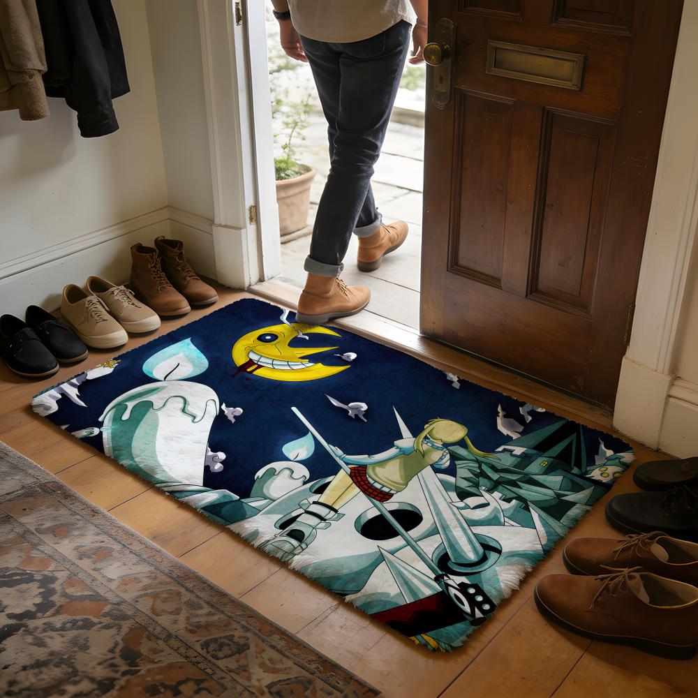 Classic Anime SSoul Eater Floor Mat Soft Flannel Absorbent Mat Non-Slip Rug Home Bedroom Bathroom