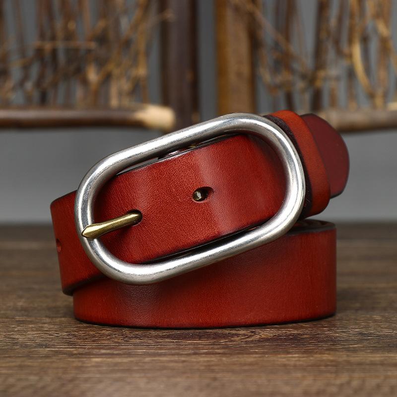

Мужской кожаный ремень, выцветший, винтажный, модный, первый слой, чистая коровья кожа, пряжка из нержавеющей стали, мужской кожаный повседневный ремень для джинсов 130cm