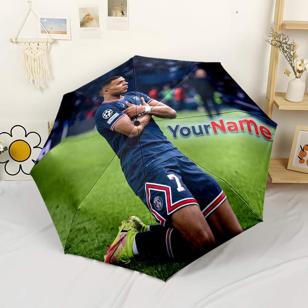 Mbappe Customized Name Umbrella Portable Automatic Umbrella Sturdy 8-Rib Shaft Sturdy Construction Travel Essential Stylish Accessory