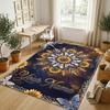Floral Garden Theme Crystal Velvet Rug Personalized Custom Name Text Soft Floor Mat Home Decor