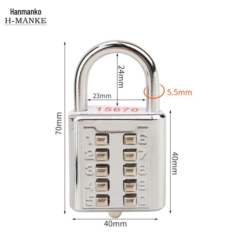Hanmanke Alloy Multi-Digit Combination Padlock