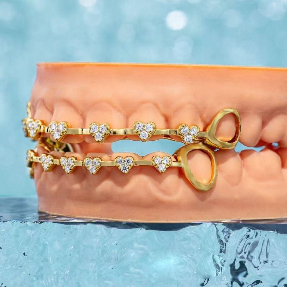 Rhinestone Charm Teeth Grillz Hip Hop Tooth Caps Gift Dental Grills Tooth Socket