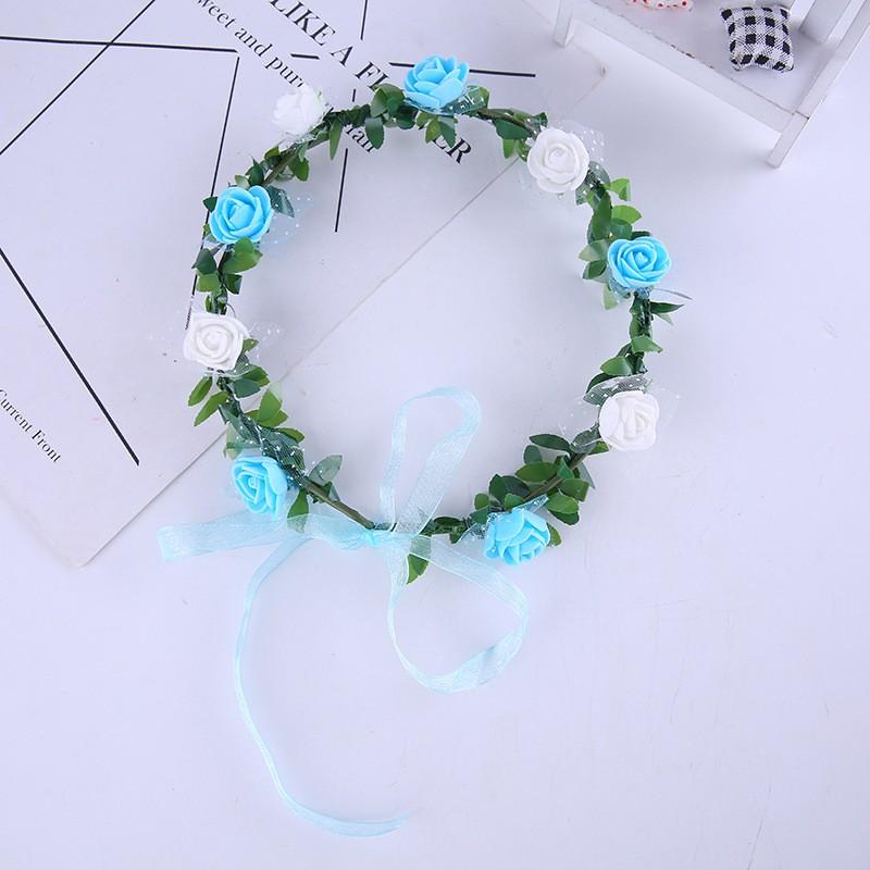 Gorgeous Adjustable Flower Crown with Colorful Silk Roses for Weddings