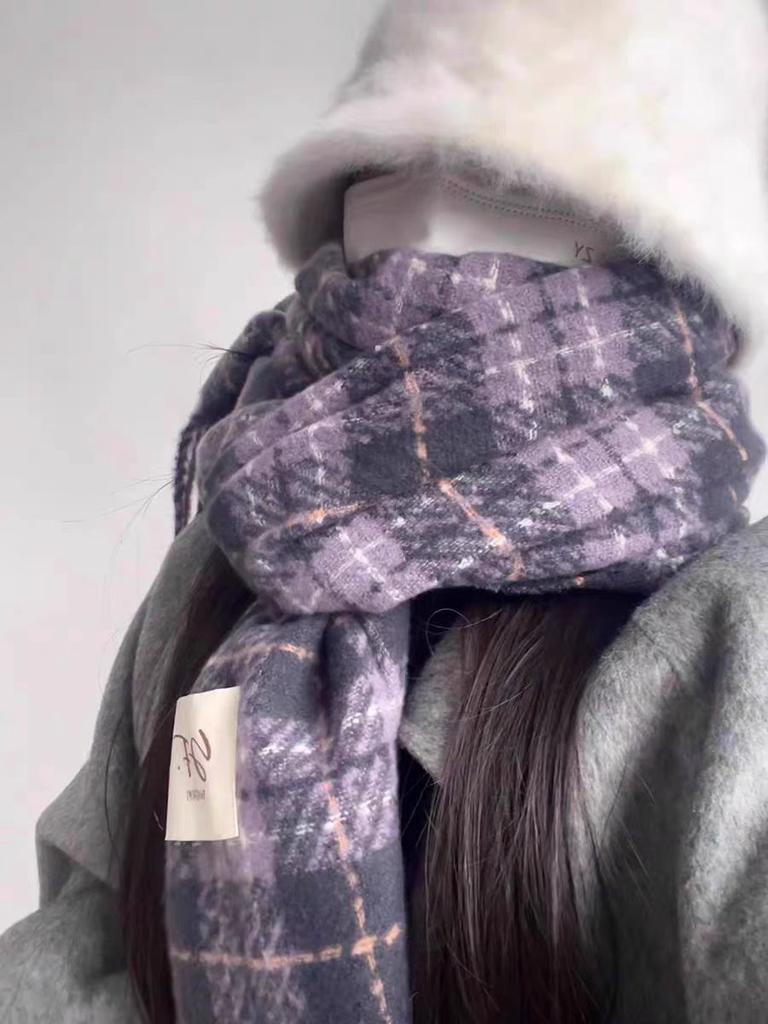Rainbow Candy Beans Ideas Atmosphere Yarn New Korean Version Scarf Women's Winter Sweet Tassel Warm Imitation Cashmere Scarf