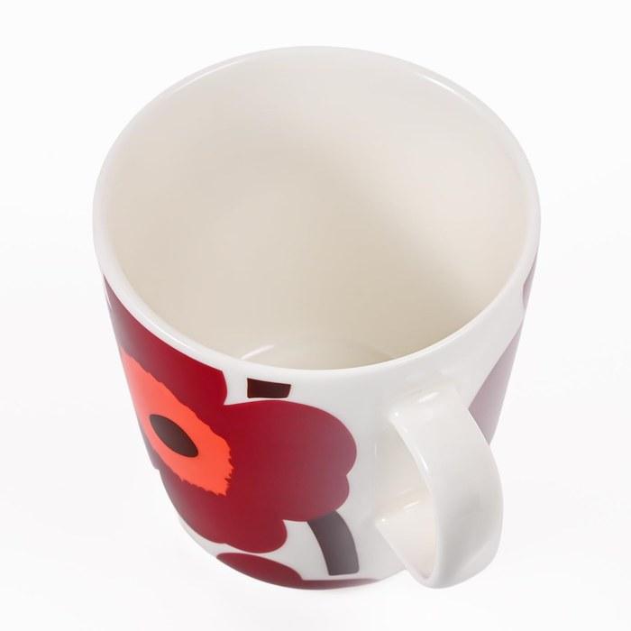 Marimekko Unikko Mug 400ml (White X Burgundy X Red) 075647