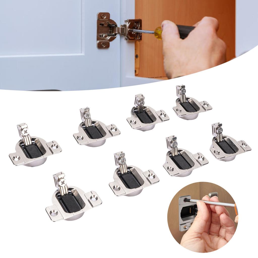 8Pcs 110 Degrees Screw On Self Closing Compact 33 Hinge Zinc Alloy Sturdy Structure Cabinet Door Hinges