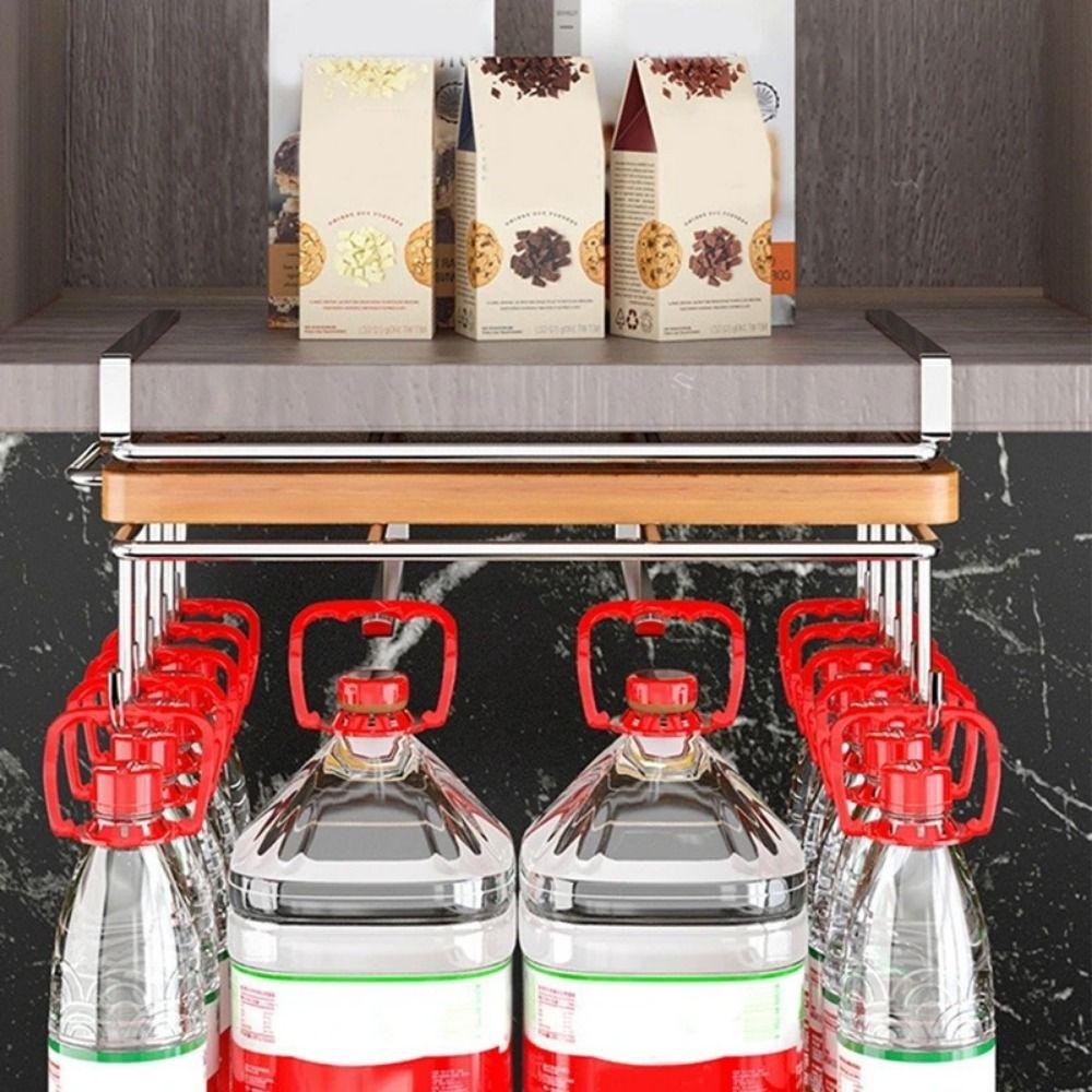 Hanging Rack Stainless Steel Storage Shelves with Hooks Pot Lid Storage Rack  Office