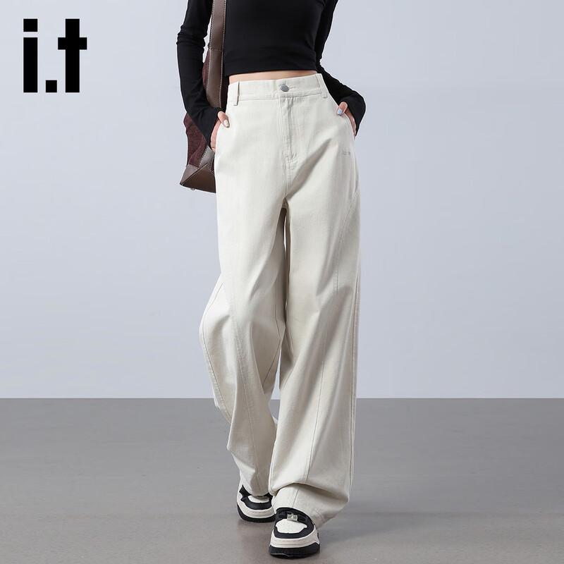 

Izzue IT Женские джинсы из хлопкового денима А-силуэта с широкими штанинами и высокой талией XL