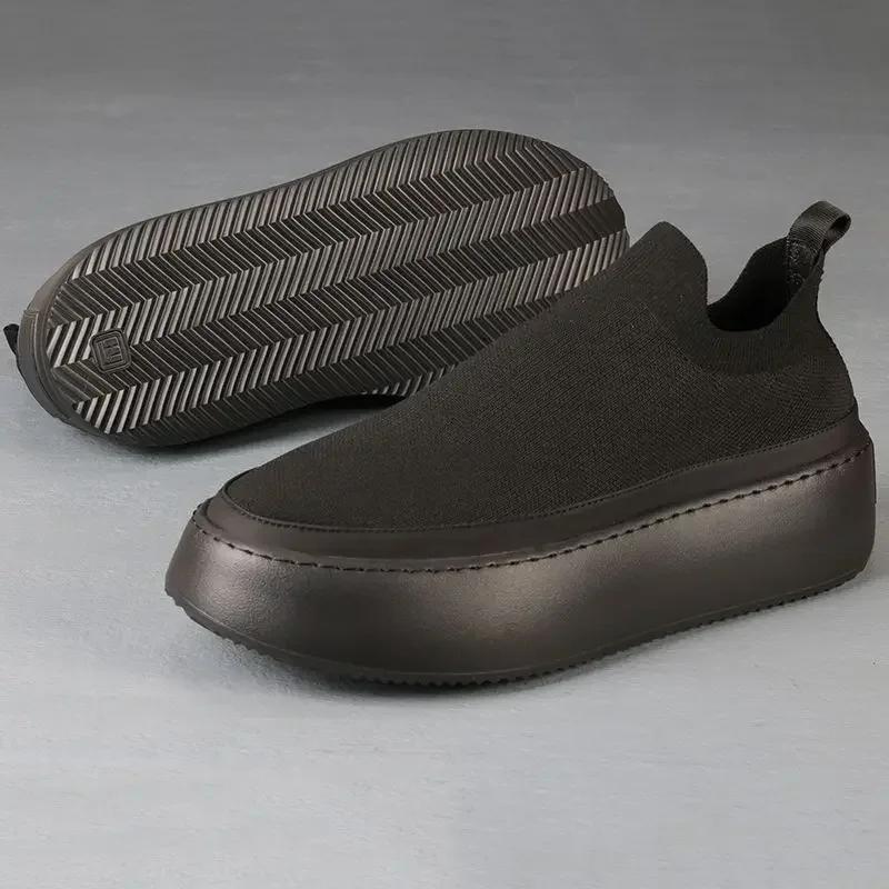 Fly Woven Herren Sneaker Slipper Sportschuhe für Herren Dicksohlige Mesh Sneaker Atmungsaktive Trendige Slipper Herren Vulkanisierte Schuhe