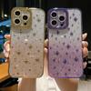Suitable for IPhone14 with Gradient Glitter and Diamond-encrusted Lens Phone Case, Apple 15 3D Complex TPU Protective Case 13pro