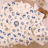 Cartoon Doraemon Children'S Fun Cloud Cotton Pajamas Women'S Summer Short Sleeve Casual Homewear Three-Piece Set