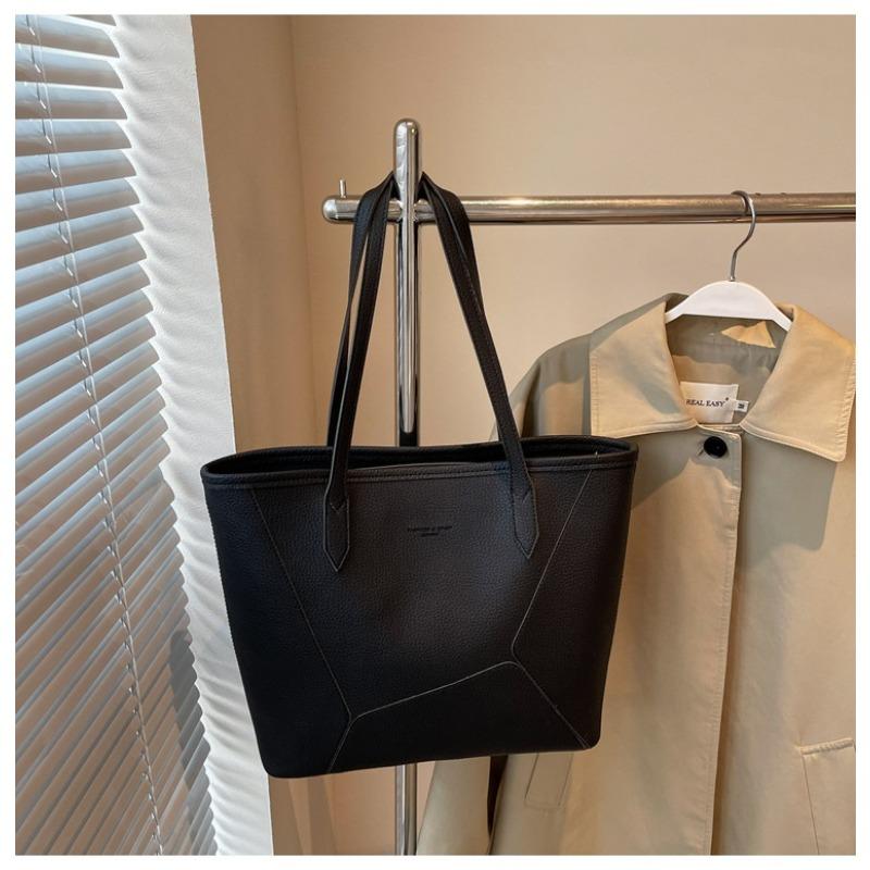 

Large-capacity bag women s summer new simple and versatile shoulder bag is now popular commuter tote bag чёрный