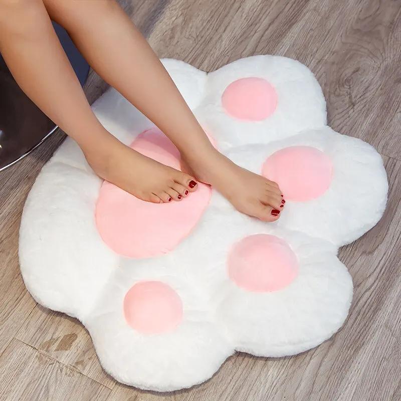 70*60Cm Kawaii Cat Paw Plush Toys Cute Soft Stuffed Floor Cushion Chair Sofa Butt Pad For Home Room Decoration Office Nap Dolls