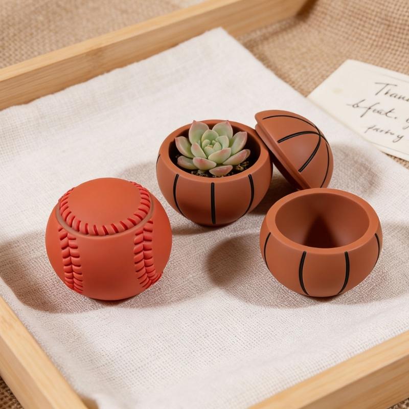 Basketball Baseball Silicone Candle Cup Molds For Handmade Candle Soap Concrete Planter Storage Box Making And Resin Art