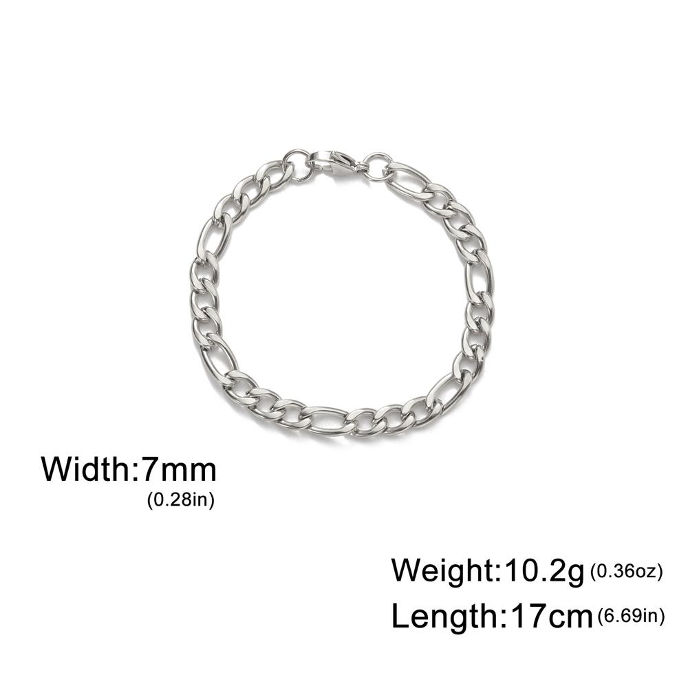 My Shape Fashion Cuban Chain Men Bracelet Stainless Steel 3/5/7/9mm Width Chain Bracelets Figaro Chain Boy Wrist Jewelry Couple