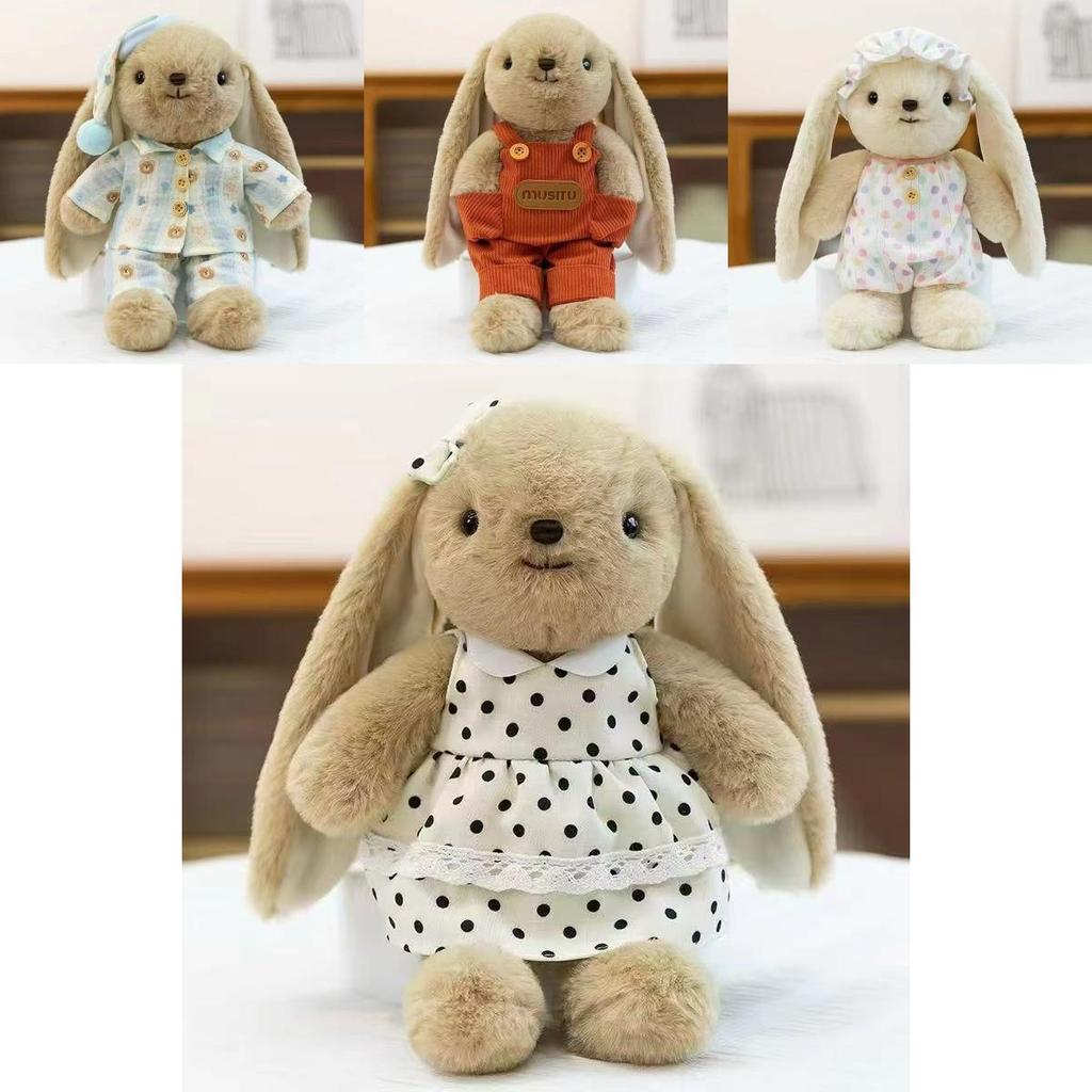 Cute Anne Rabbitplush Toy For Girls Sleep Companion With Dress And Bow Decoration