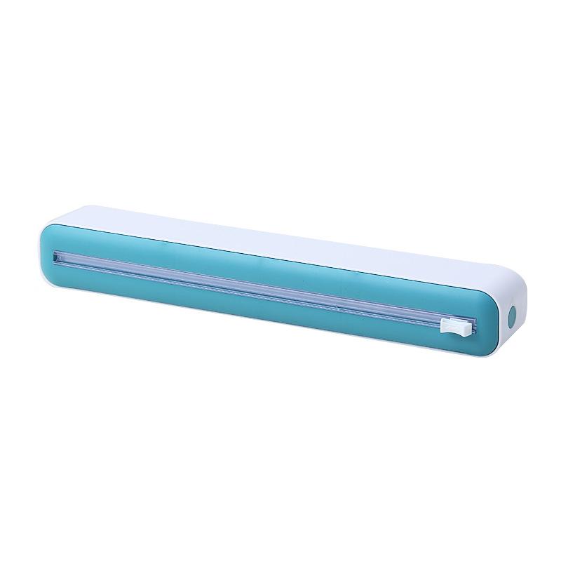 1pc Plastic Bag Holder, Plastic Cling Film Cutting Dispenser, Magnetic Cutting Box, Magnetic Refillable Plastic Packaging Dispenser