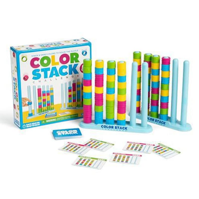 

Color Stack Challenge Family Board Game for Kids & Adults, Stackswap Colors to Solve Race Solo Fun Family Game, Gifts for Kids