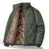 Autumn and Winter Nylon Fleece Jacket Medium-green Urban Men's Business Jacket Executive Thickened Windproof Top