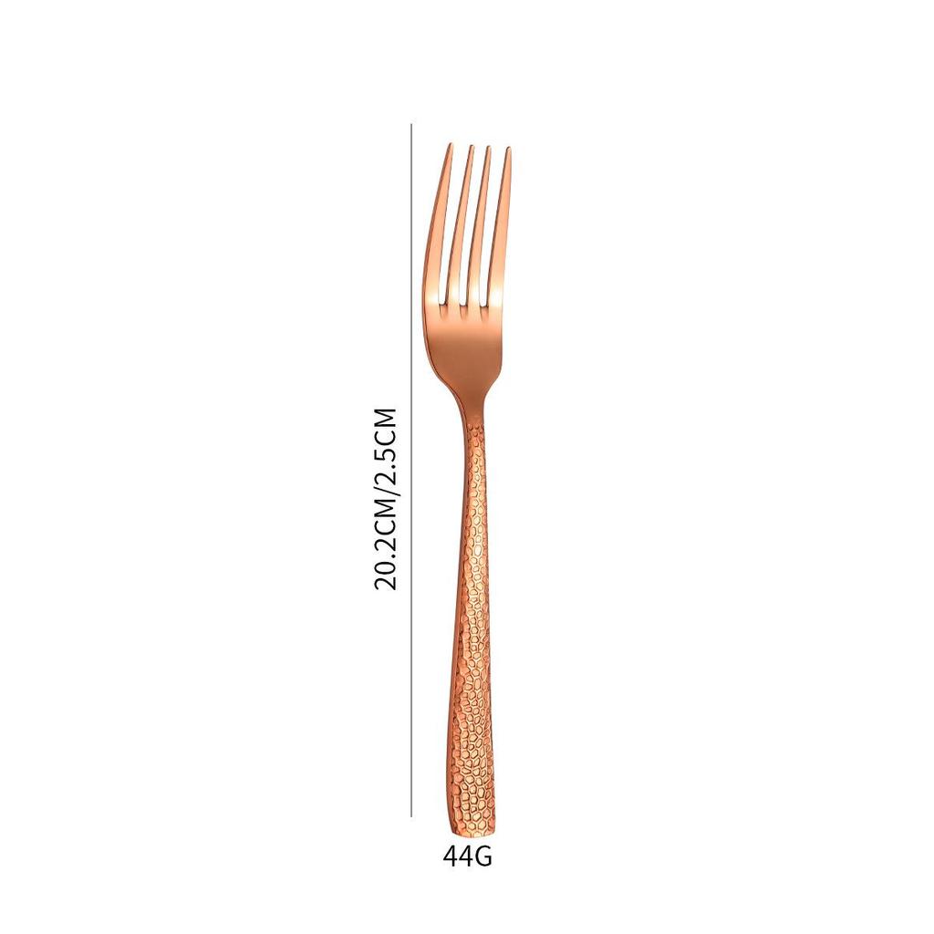 6-Piece Cross-Handle Snake Pattern Titanium-Plated Stainless Steel Cutlery Set (Knife, Fork, and Spoon)