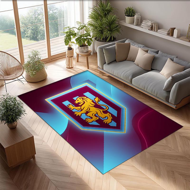 Tappeto in Velluto di Cristallo con Stampa Calcio Aston Villa, Comodo Assorbente d'Acqua Antiscivolo Tappeto per Pavimenti Interni