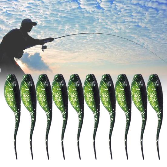 0.7g/5cm Artificial Bait Vivid Skin Catch Fishes Durable Double Color Needle Tail Soft Tadpole Bait Angling Supplies