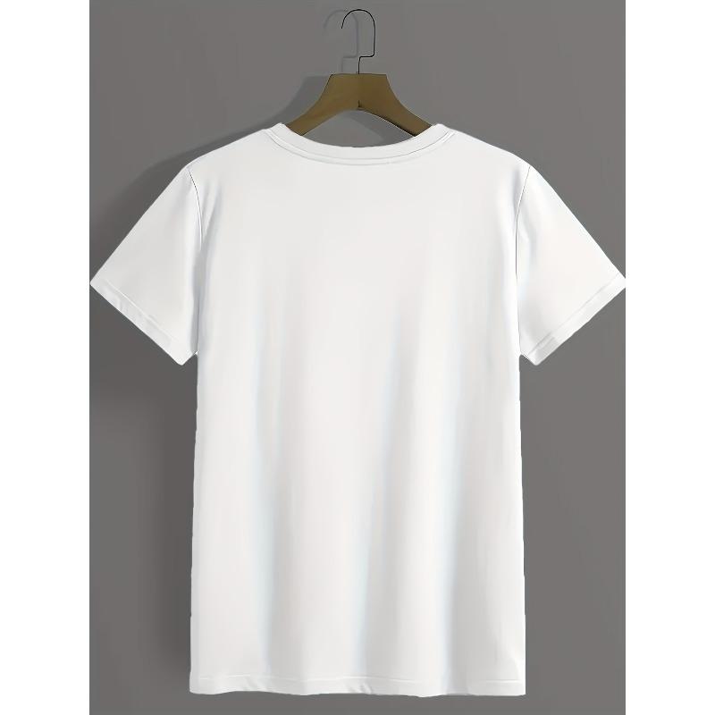 Europäische Größe Neue Version Normales Kurzarm-T-Shirt mit Herzmuster für Damen