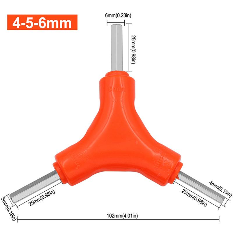 1 Pcs 3 In 1 Trigeminal Hex Key Set 2.5/3/4/5/6/8Mm Chrome Vanadium Steel Hand Tools Bicycle Maintenance Tools