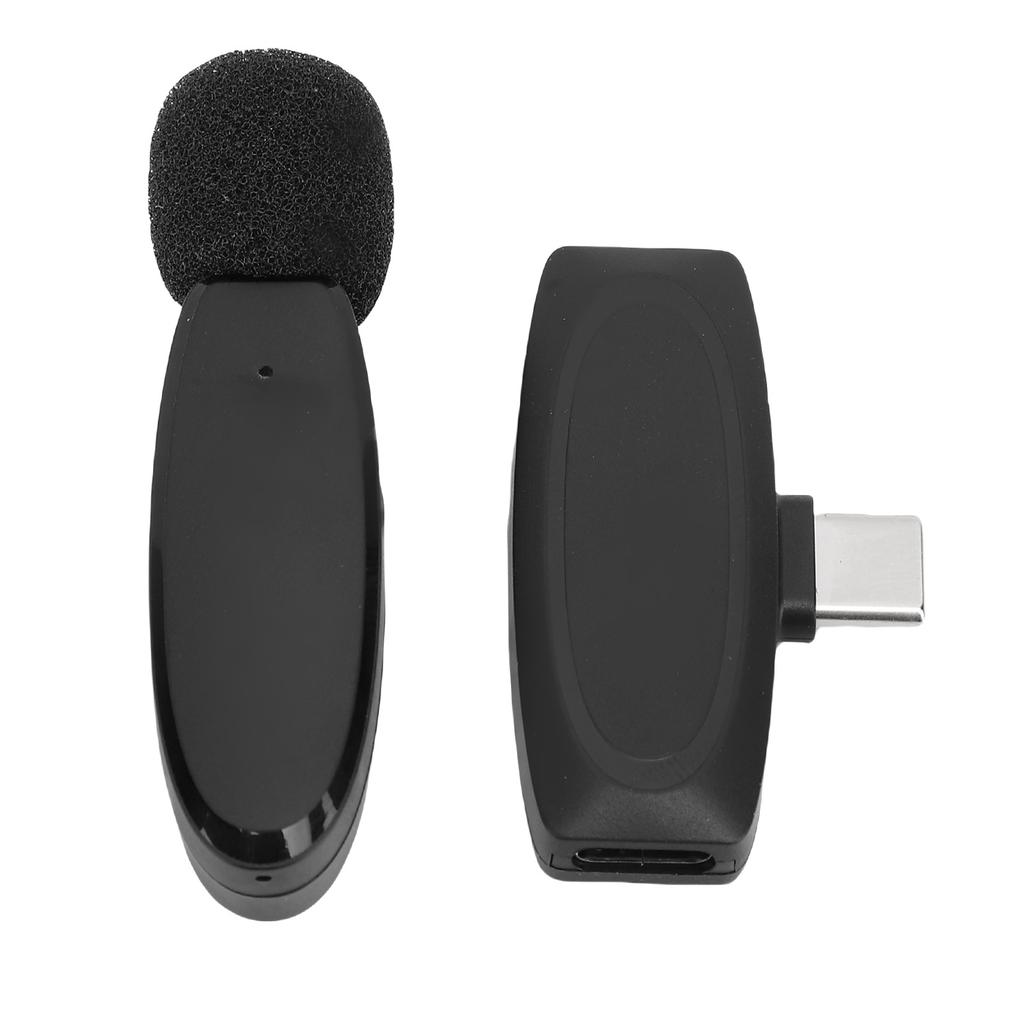 Wireless Lavalier Microphone Noise Cancelling 2.4GHz Omnidirectional Lapel Mic for Video Recording L