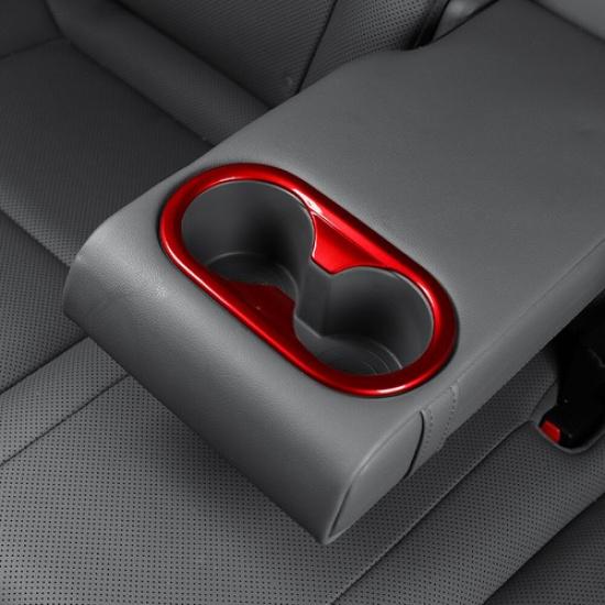 Car ABS Rear Water Cup Holder Cover Trim For Hyundai Kona 2024 2025 Accessories