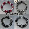 Original Couple Style Antique Handmade Panlong Glazed Beaded Bracelet Men's Bracelet Girls New Chinese Wrist Jewelry