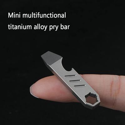 Mini TC4 Titanlegierung Brecheisen Flaschenöffner Gradskala Sechskantschlüssel EDC Outdoor-Werkzeuge Multifunktionale Campingausrüstung