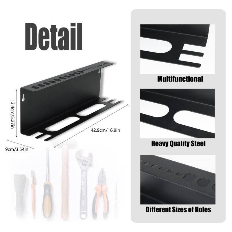 Space Saving Screwdriver Holder and Spanner Organizer Steel Construction Garage Tool Rack Hammers and Wrench Stand