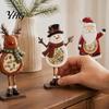 Gift Boxed Christmas Table Decorations Decoration, Wooden Snowman Santa Claus Reindeer Sign, Standing Seasonal Decorative Party Accents Xmas Tabletop