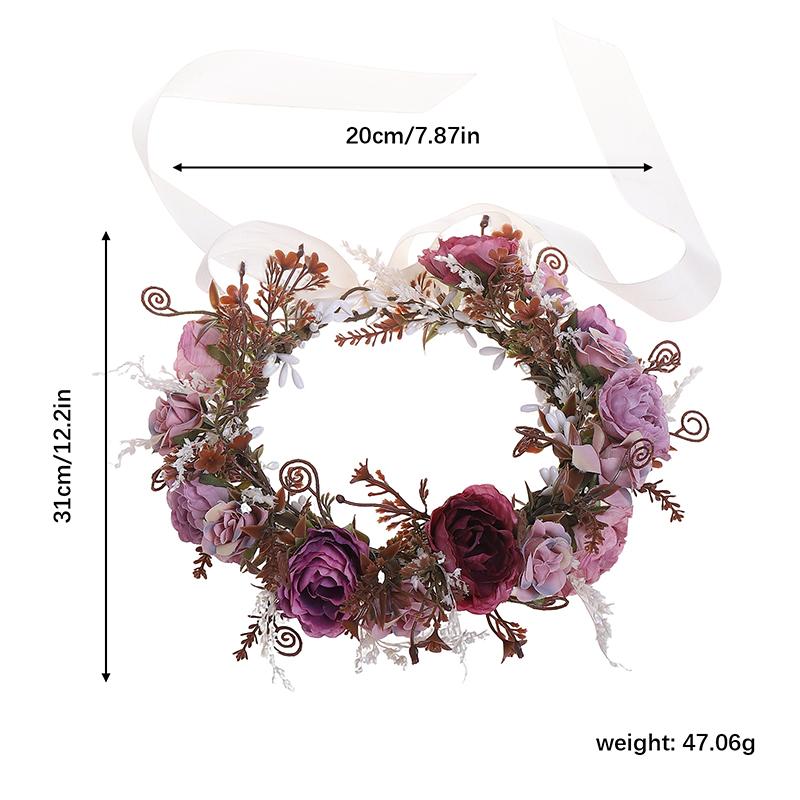 20cm Handgewebte Süße Windblumen Tanzaufführung Erwachsene Kinder Tragen Girlanden Stroh Braut Mädchen Kopfschmuck Accessoires