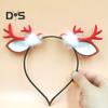 Realistic Deer Antlers Headband Adults Kids Soft Fabric Durable Construction Reindeer Design Christmas Hair Hoop
