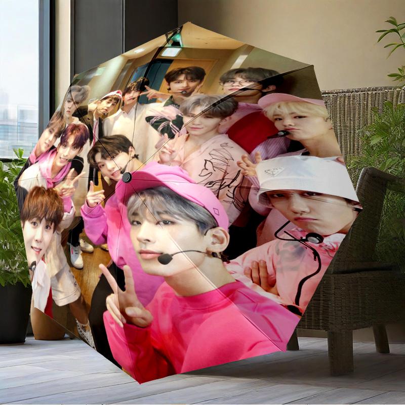 Seven-teen Group Umbrella Folding Umbrella, Automatic Umbrella 8-Frame for Travel, Camping Use Gift for Halloween Christmas
