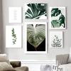 Green Leaf Plant Canvas Painting Botanical Nordic Wall Art Poster and Print Scandinavian Decoration Picture Artwork Home Decor No Frame