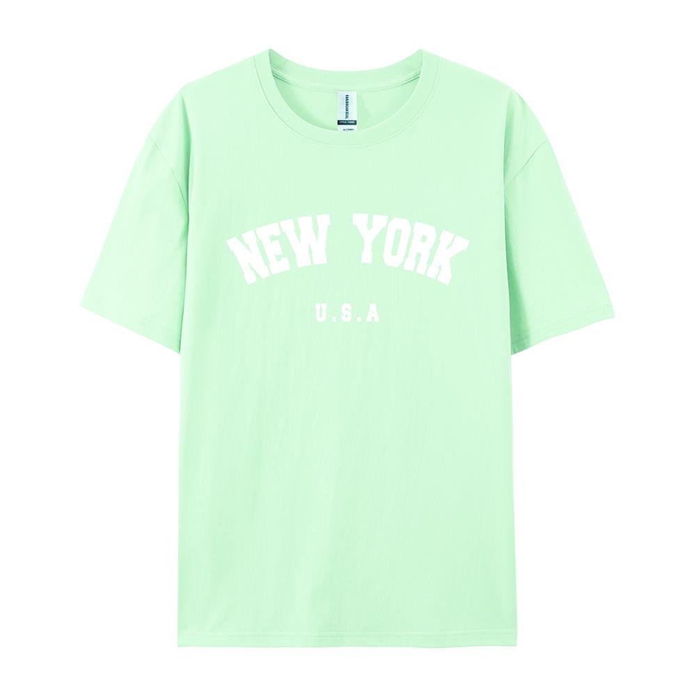 NEW YORK U.S.A Street Letter Style Printed Women T-Shirts Cotton Quality Short Sleeve Summer Breathable Hip Hop Tee Clothing