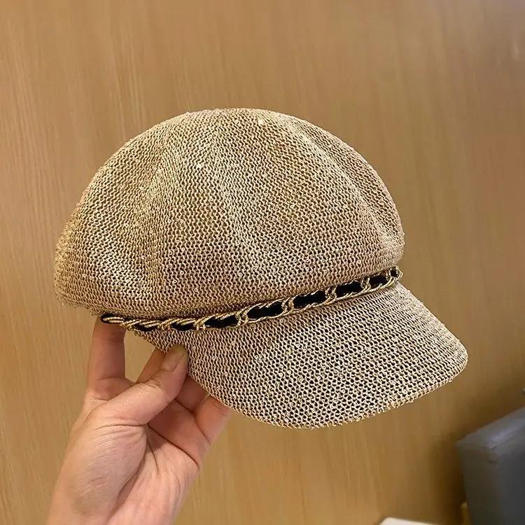 Spring Summer Korean Style Women Octagon Baseball Cap Breathable Mesh Sun Hat Fashion Casual Outdoor
