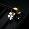 Men's 8MM Smooth Stainless Steel Two-Groove Couple Rings with Custom Laser Logo