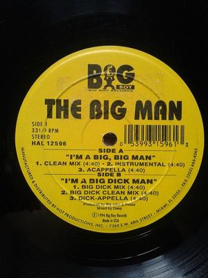 12inch Record BIG MAN - I'm A Big, Big Man HAL12596 Big Boy Records 1994 US Dance & Electronica Used