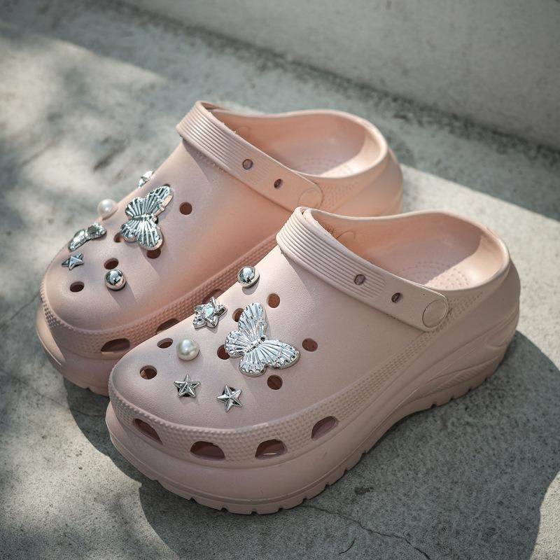 Hole Shoes Women's Summer New Outdoor Wear Heightened Platform Garden Shoes Non-slip Beach Shoes Bag Head Cool Slippers Women's Shoes