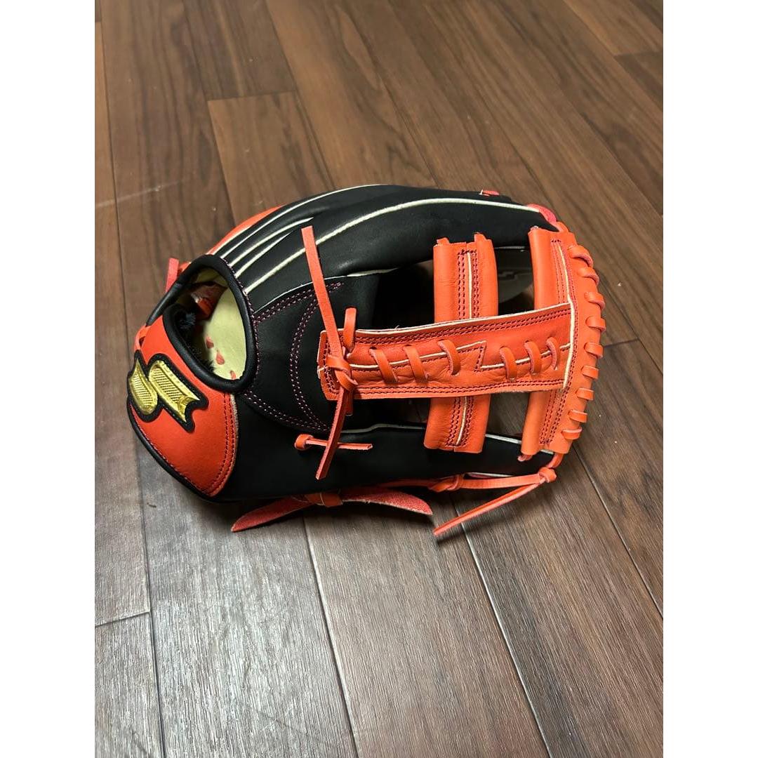 Used SSK Soft Baseball Gloves Black x Redish Orange Infield 6L