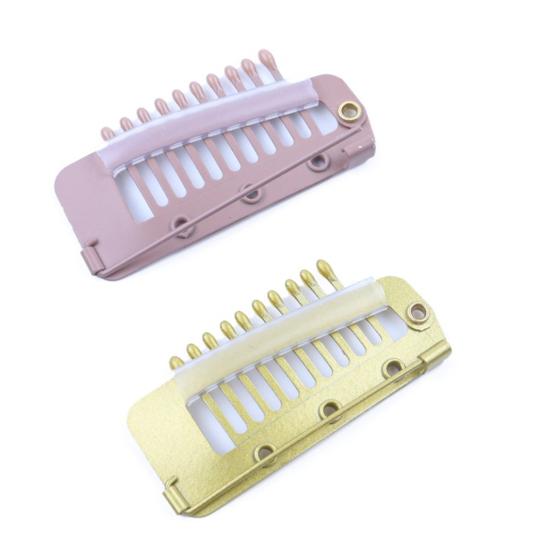 5Pcs Wig Clip with Safety Pin 10-Teeth Hair Extension Snap Clip Heavy Duty Metal Invisible Wig Securing Comb Chunni Dupatta Setting Clip