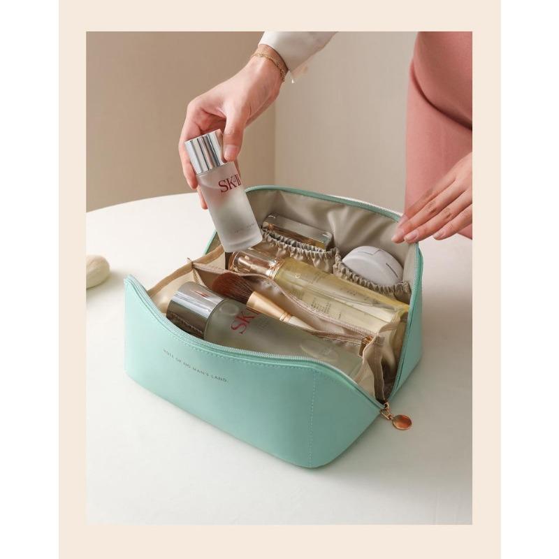 

2 комплекта подушек, косметичка, многослойная сумка для стирки, дорожная портативная сумка для хранения two set светло-синий