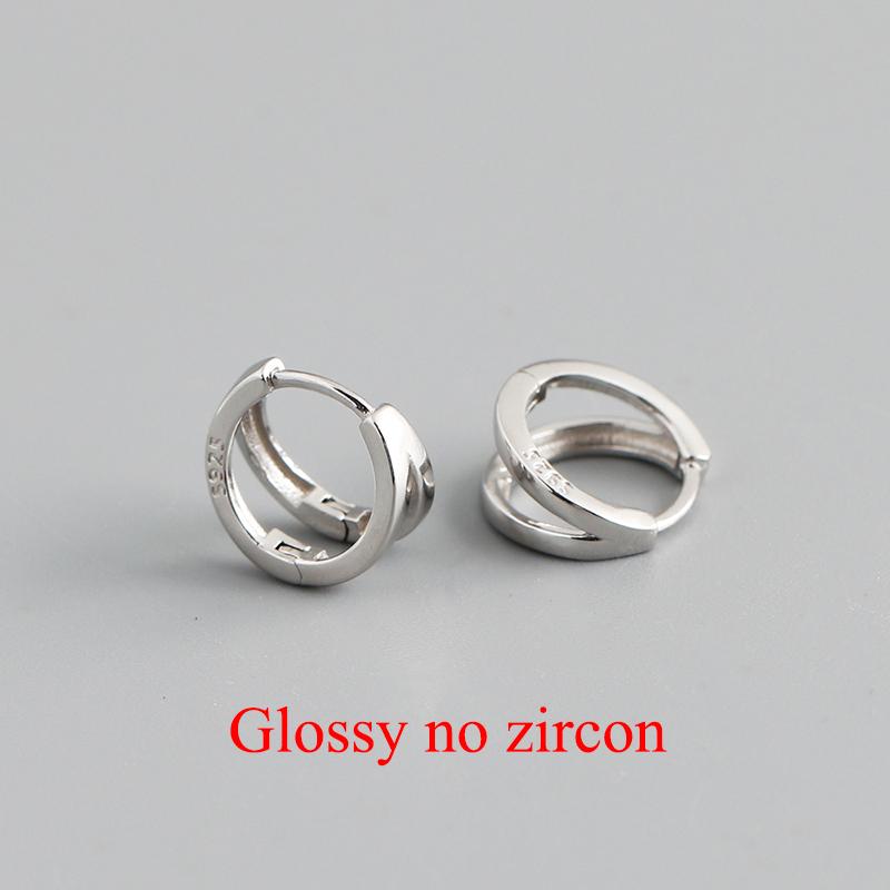 

WANTME 925 Silver Simple Glossy Double Ear Buckle for Women Unique Charm Party Hoop Earrings Fine Jewelry Accessories