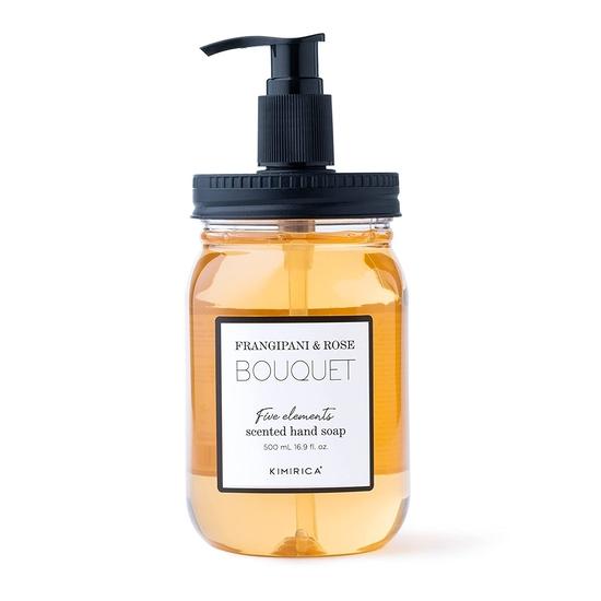 Kimirica Foaming Bouquet Handwasch-Pumpspender + Nachfüll-Kombipackung, 100 % vegan, 2er-Pack, reichhaltiger Schaum, sanft zu den Händen(Frangipanis & Rose, 1L + 500ml)